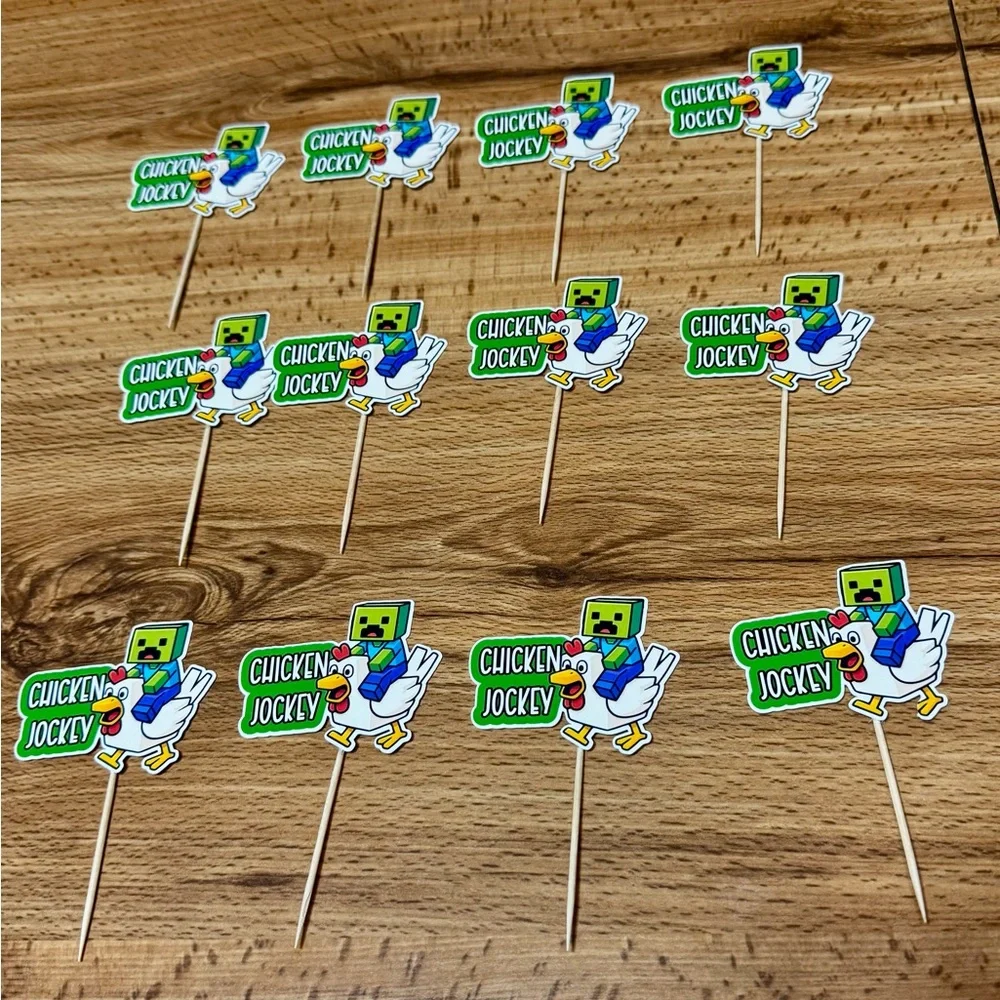Chicken Jockey Party Cupcake Toppers